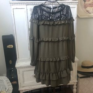 David Naman Flirty/trendy green  dress